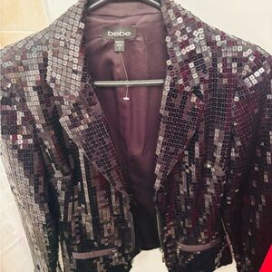 Bebe Black Sequin Blazer